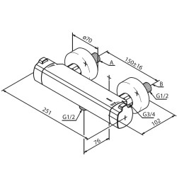 Dušas termostata maisītājs Damixa Pine, hroms