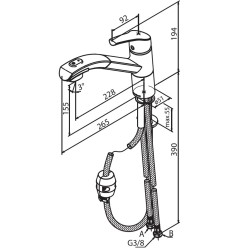 Virtuves izlietnes maisītājs Damixa Rowen, hroms 6712000