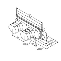 Iebūvējamā bidetta/izlietnes maisītāja zemapmetuma darba daļa Damixa, 470470000