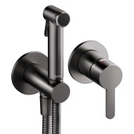 Iebūvējamais maisītājs ar bidetta dušu Damixa Silhouet, virsapmetuma daļa, grafīta pelēks