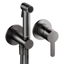 Iebūvējamais maisītājs ar bidetta dušu Damixa Silhouet, virsapmetuma daļa, grafīta pelēks