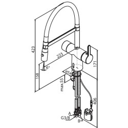 Virtuves izlietnes maisītājs Damixa Silhouet Touchless Pro ar bezkontakta funkciju, grafīta pelēks, 74162