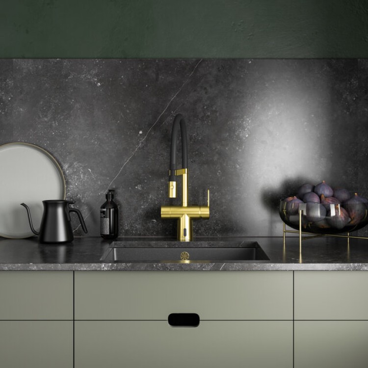 Virtuves izlietnes maisītājs Damixa Silhouet Touchless Pro ar bezkontakta funkciju, matēts misiņš, 74162