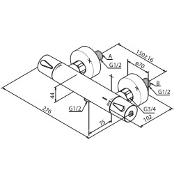 Dušas termostata maisītājs Damixa Silhouet, grafīta pelēks