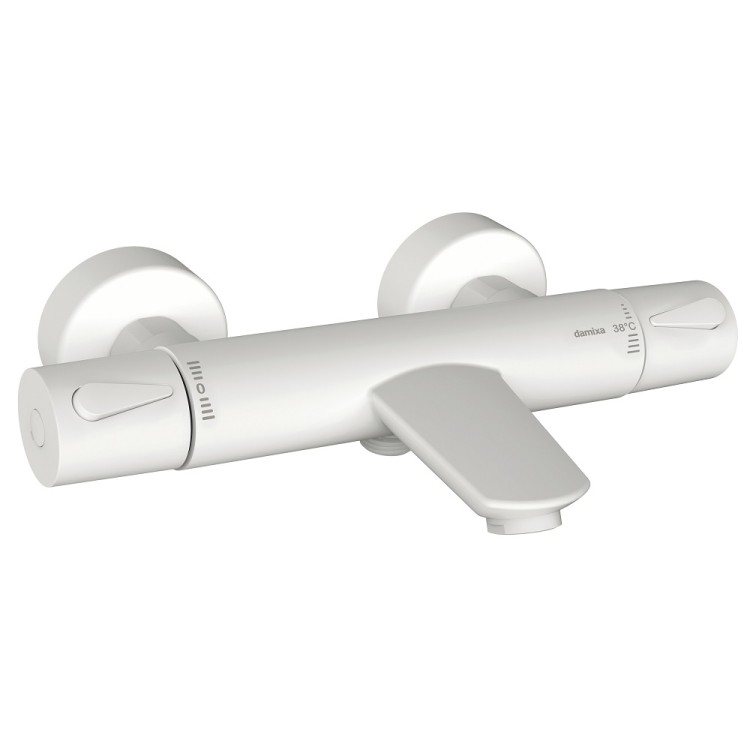 Vannas un dušas termostata maisītājs Damixa Silhouet, matēts balts