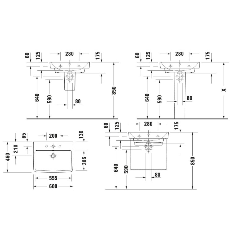 Vannas istabas izlietne Duravit No.1 60x46 cm, 23756000002