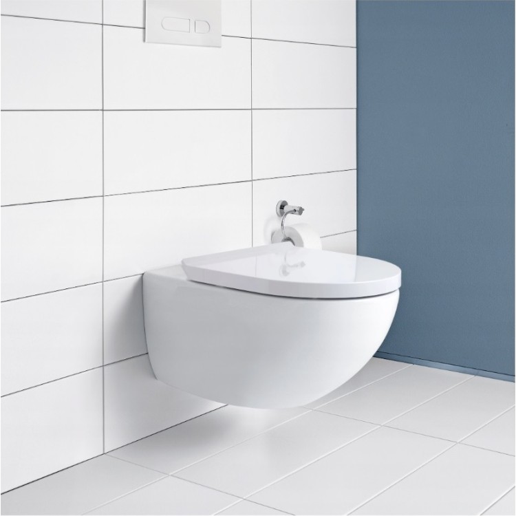 Tualetes pods piekaramais Duravit Architec Rimless ar Soft Close vāku, melns matēts