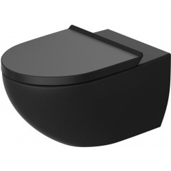 Tualetes pods piekaramais Duravit Architec Rimless ar Soft Close vāku, melns matēts