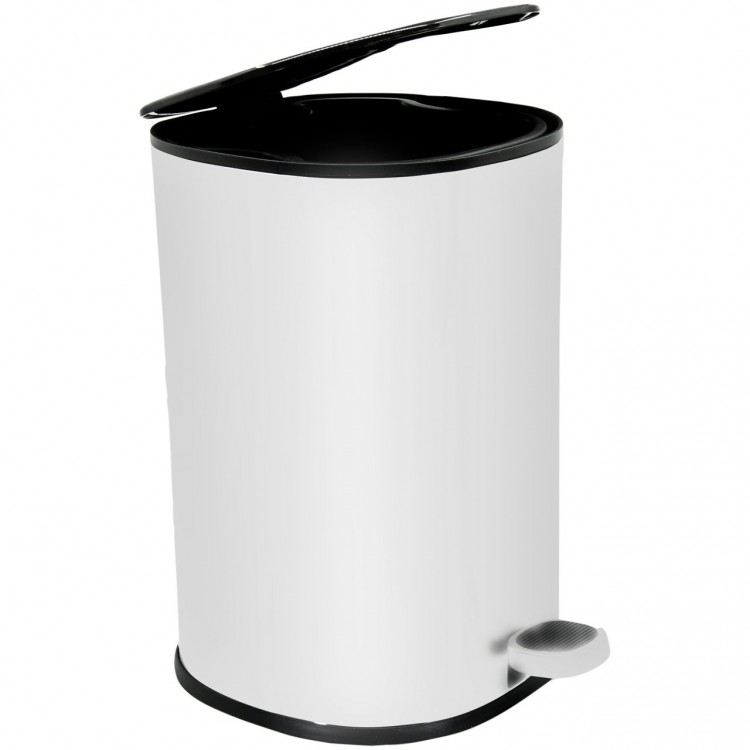 Atkritumu tvertne 5L Duschy Flortis, balts matēts 988-10
