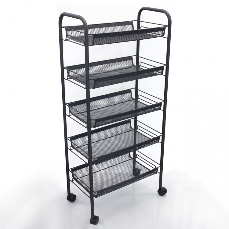 Ratiņi ar pieciem plauktiem Duschy ROLLO, 524-25