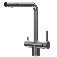 Virtuves izlietnes maisītājs dzeramajam ūdenim ar izvelkamu izteku Elleci Cross Pure, inox