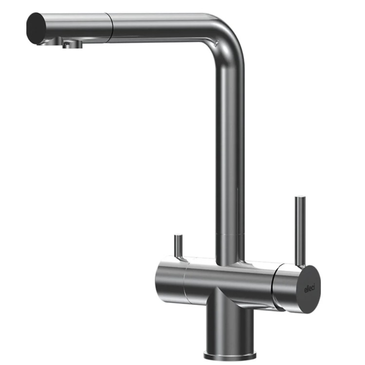 Virtuves izlietnes maisītājs dzeramajam ūdenim ar izvelkamu izteku Elleci Cross Pure, inox