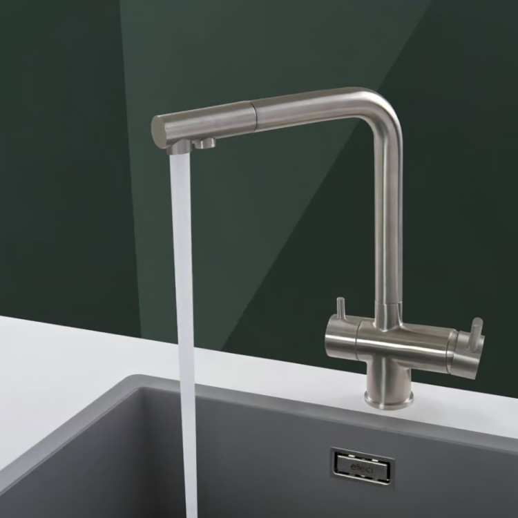 Virtuves izlietnes maisītājs dzeramajam ūdenim Elleci Tourmaline, inox