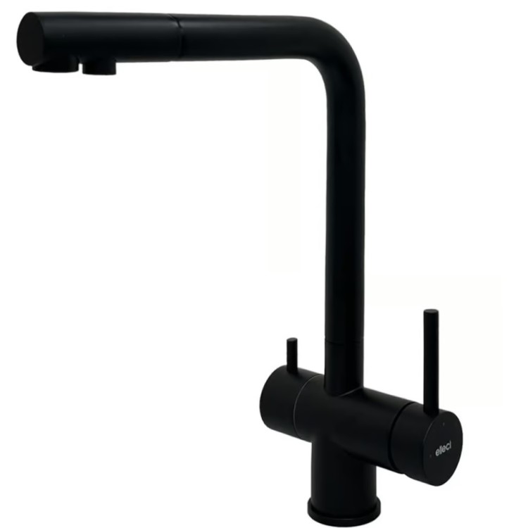 Virtuves izlietnes maisītājs dzeramajam ūdenim Elleci Tourmaline, melns