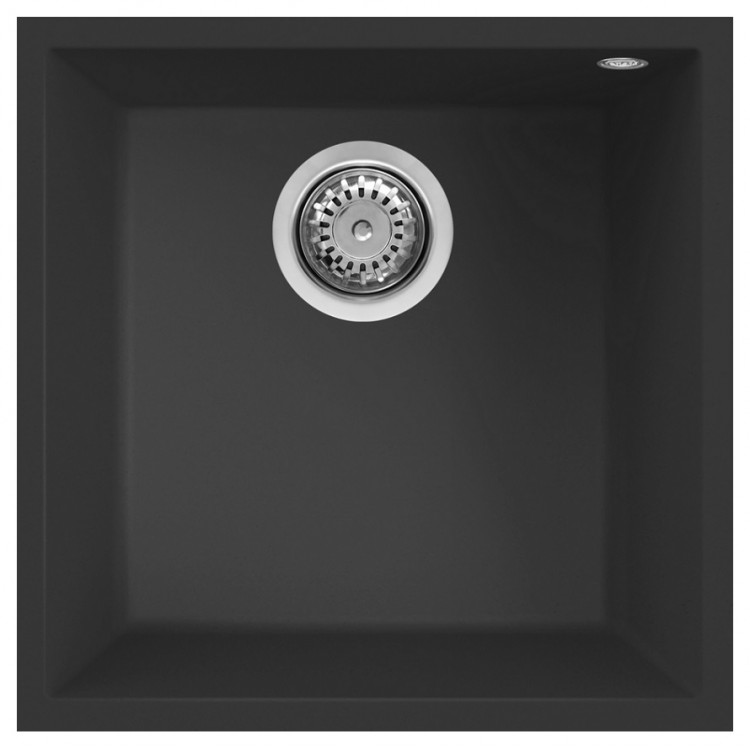 Virtuves izlietne Elleci Quadra-102 440x440 mm, pabūvējama, melna