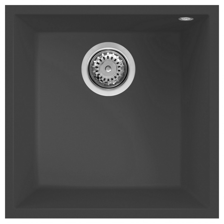 Virtuves izlietne Elleci Quadra-102 440x440 mm, pabūvējama, grafīts