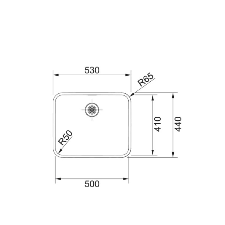 Virtuves izlietne FRANKE Pabūvējamā Epos 53x44 cm, EOX 110-50