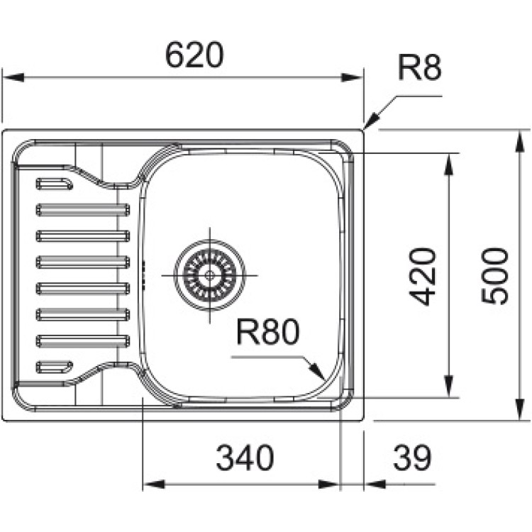Virtuves izlietne FRANKE Antea 62x50 cm, AZN 611-62