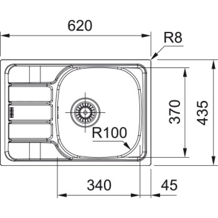 Virtuves izlietne FRANKE SPARK 62x44 cm, SKN 611-62/44