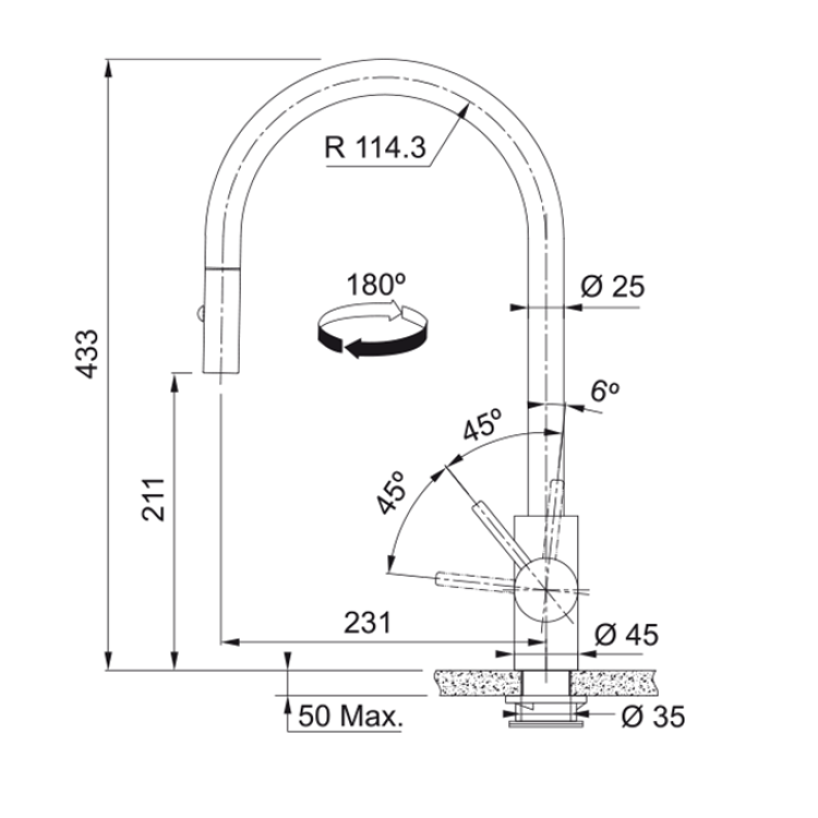 Virtuves izlietnes maisītājs FRANKE EOS NEO, 115.0628.256