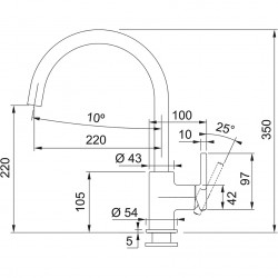 Virtuves izlietnes maisītājs FRANKE LINA XL, 115.0626.022