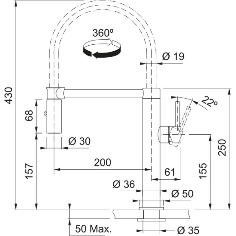 Virtuves izlietnes maisītājs FRANKE Pescara L, 115.0472.960