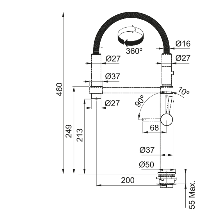 Virtuves izlietnes maisītājs FRANKE Pescara 360, 115.0393.976