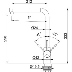 Virtuves izlietnes maisītājs FRANKE Sirius L, hroms/onikss