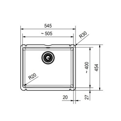 Virtuves izlietne Franke KUBUSX 54.5x45.4 cm, KXK 110-51, balta