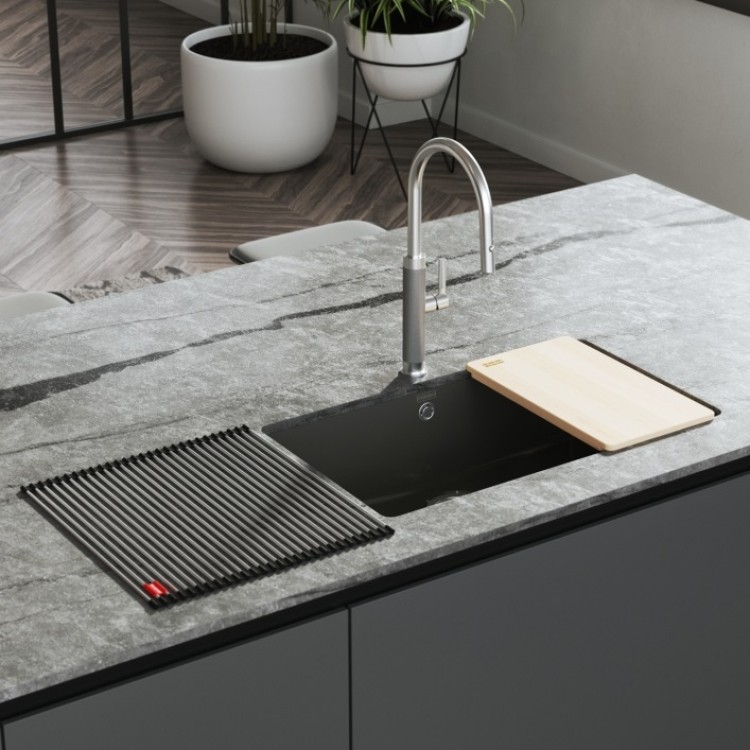 Virtuves izlietne Franke KUBUSX 74.5x45.4 cm, KXK 110-71, matēts antracīts