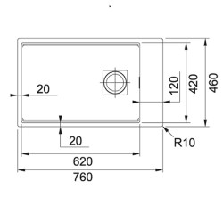 Virtuves izlietne FRANKE Pabūvējamā KUBUS 2 76x46 cm, KNG 110-62  125.0512.515