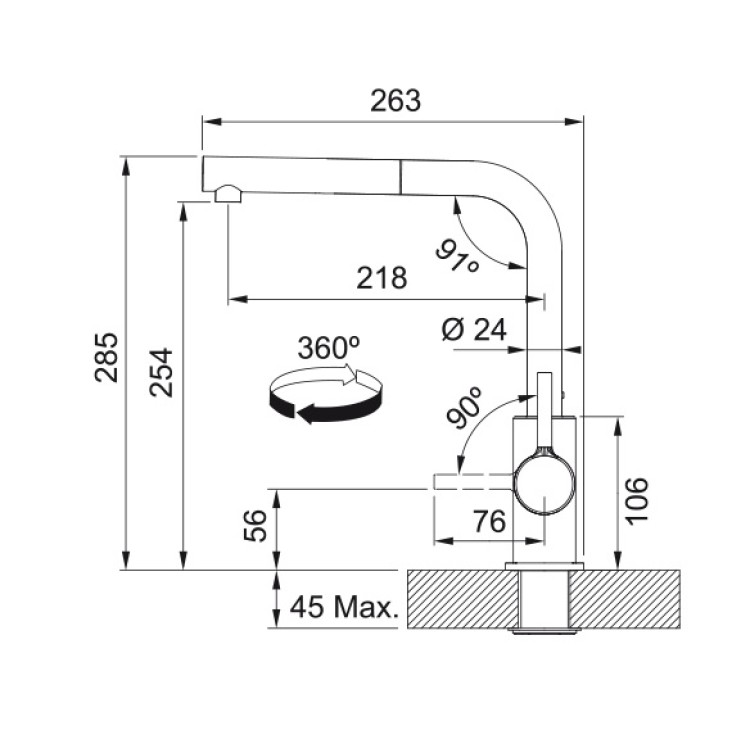 Virtuves izlietnes maisītājs FRANKE LINA L, 115.0712.435