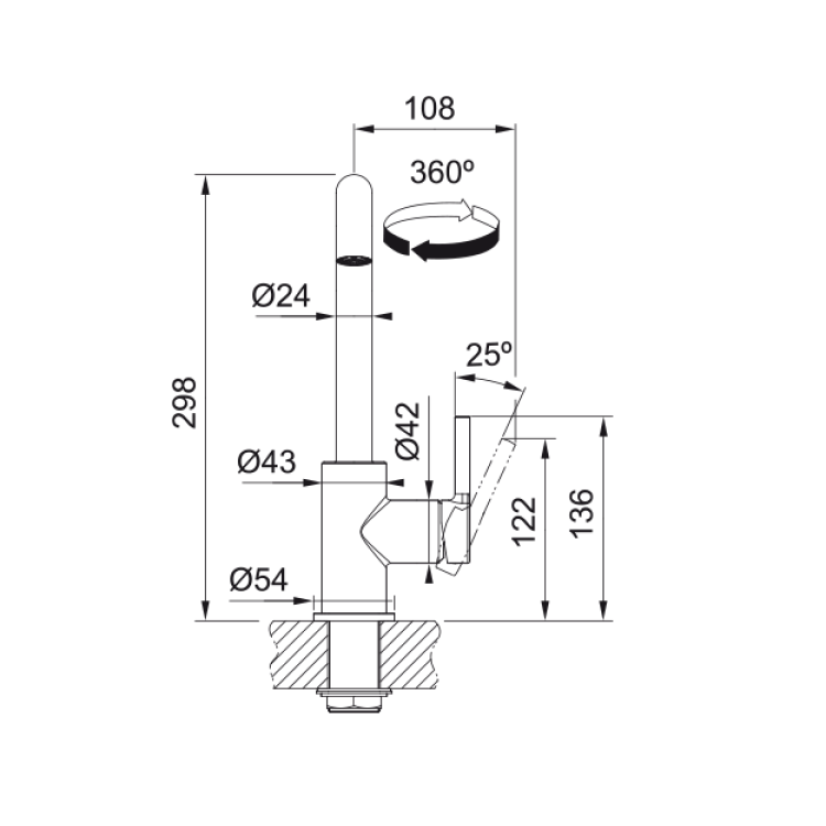 Virtuves izlietnes maisītājs FRANKE Lina U, 115.0728.473