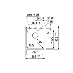 Virtuves izlietne FRANKE Pabūvējamā MARIS 40.3x50,3 cm, MRG 110-37 A  125.0683.190