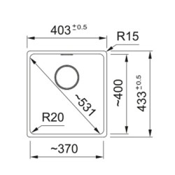 Virtuves izlietne FRANKE Pabūvējamā MARIS 40,3x43,3 cm, MRG 110-37  125.0683.137