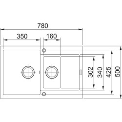 Virtuves izlietne FRANKE MARIS 78x50cm, MRG 651-78, balta, 114.0253.334