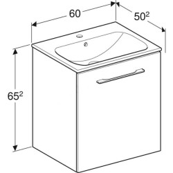 Vannas istabas skapītis ar izlietni Geberit Selnova Square 60cm