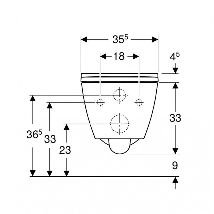 Tualetes pods piekaramais Geberit SMYLE Square Rimfree ar Soft Close vāku, balts