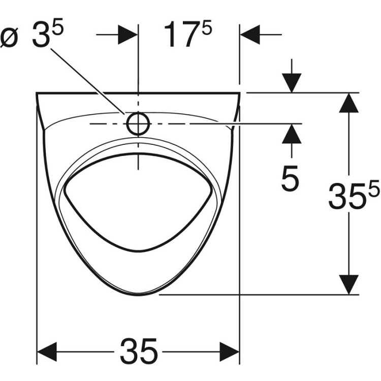 Pisuārs Geberit FELIX, ieplūde no augšas, 502.885.00.1