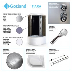 Dušas kabīne Gotland  TIARA  80x120cm ar paliktni, labā puse 441990