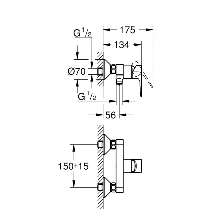 Dušas maisītājs Grohe BauLoop New, 23633001