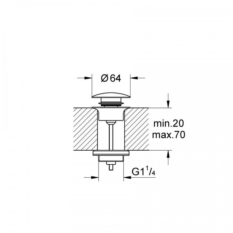 Sifona izplūde Grohe Push-open, Phantom black