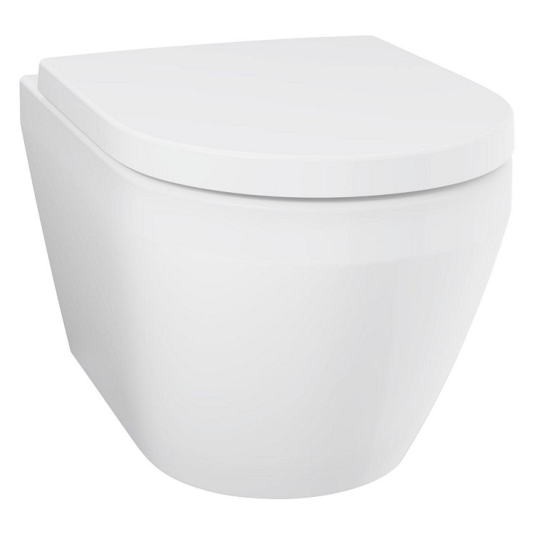 Tualetes pods piekaramais Grohe Euro Ceramic Rimless Triple Vortex ar Soft Close vāku, 102510SH00