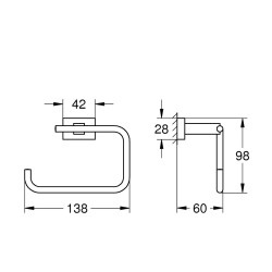 Tualetes papīra turētājs Grohe Essentials Cube, hroms