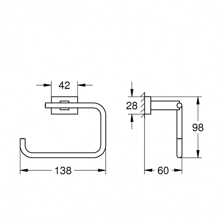 Tualetes papīra turētājs Grohe Essentials Cube, hroms