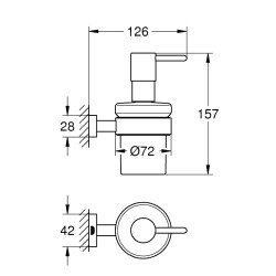 Ziepju dozators ar turētāju Grohe Essentials Cube, hroms
