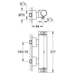 Termostata dušas maisītājs Grohe GROHTHERM 2000, hroms