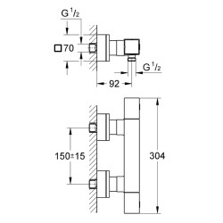 Termostata dušas maisītājs Grohe GROHTHERM Cube, hroms
