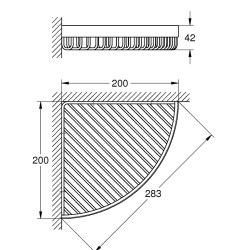 Stūra grozs Grohe Selection Cube 283x200 mm, hroms