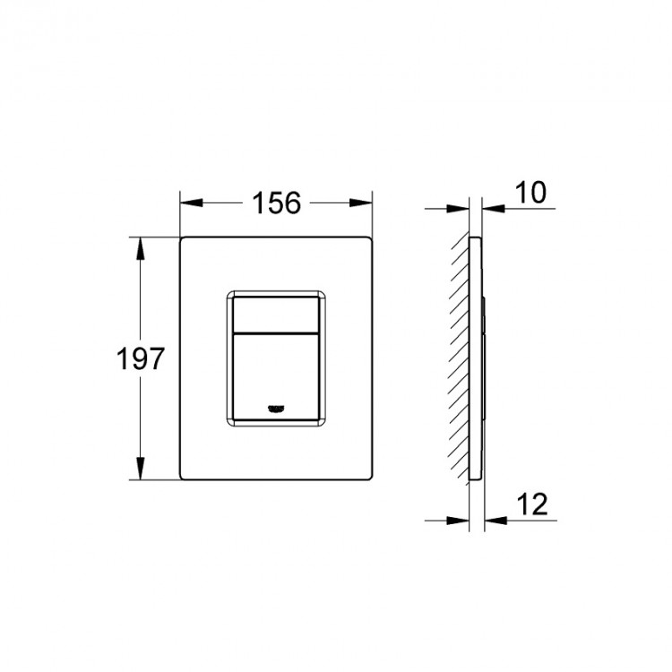 Noskalošanas taustiņš Grohe Evan anti-fingerprint, phantom black 38966KF0